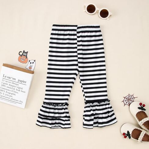 Toddler baby Girl Halloween Outfit Cute Boo Ghost Pumpkin Long Sleeve Shirt Stripe Bell Bottom Pants Fall Clothes Set in Saudi Arabia