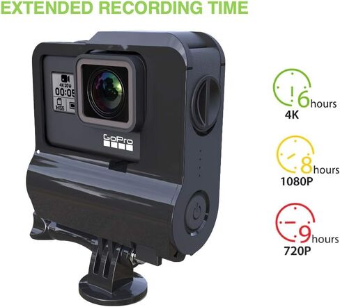حافظة بطارية ممتدة لمدة 10-9 ساعات متوافقة مع ملحقات GoPro Hero 11,10 و9 السوداء لكاميرا GoPro Hero السوداء مقاومة للماء (33 قدمًا تحت الماء)، مقاومة للغبار، من 0F إلى 110F in Saudi Arabia