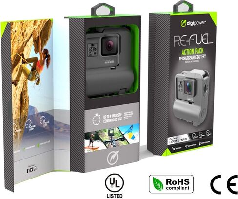 حافظة بطارية ممتدة لمدة 10-9 ساعات متوافقة مع ملحقات GoPro Hero 11,10 و9 السوداء لكاميرا GoPro Hero السوداء مقاومة للماء (33 قدمًا تحت الماء)، مقاومة للغبار، من 0F إلى 110F in Saudi Arabia