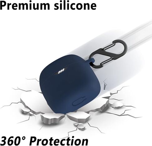 Geiomoo Silicone Case for JBL Tune Flex, Protective Cover with Carabiner (Black) in Saudi Arabia