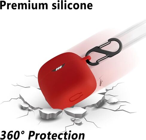 Geiomoo Silicone Case for JBL Tune Flex, Protective Cover with Carabiner (Black) in Saudi Arabia