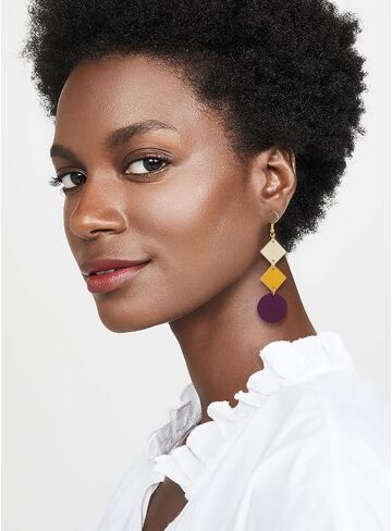 أقراط متدلية ملونة من كينيفا للنساء، أقراط جلدية خفيفة الوزن للنساء والفتيات، هدايا للنساء والفتيات in Kuwait