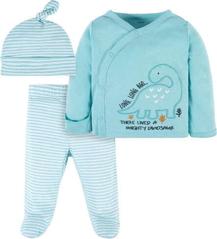 Gerber unisex-baby Newborn Hospital Outfit Shirt, Footed Pant and CapPants Set in Saudi Arabia