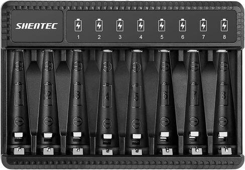 شاحن بطارية Shentec AA وAAA قابل لإعادة الشحن مع 8 بطاريات AAA NiMH قابلة للشحن in Kuwait