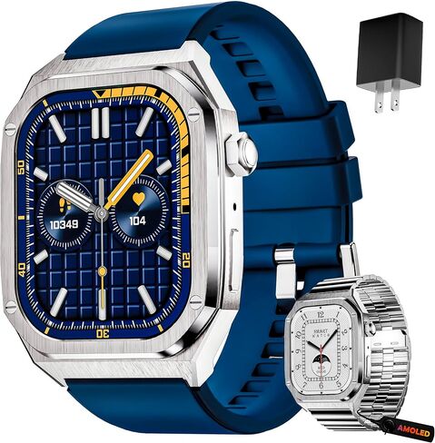 2024 - Amoled Smart Watch, Health Watch, Blood Pressure Watch, Heart Rate Watch, Activity & Fitness trackers, Android Smart Watch - iOS Compatible in Saudi Arabia