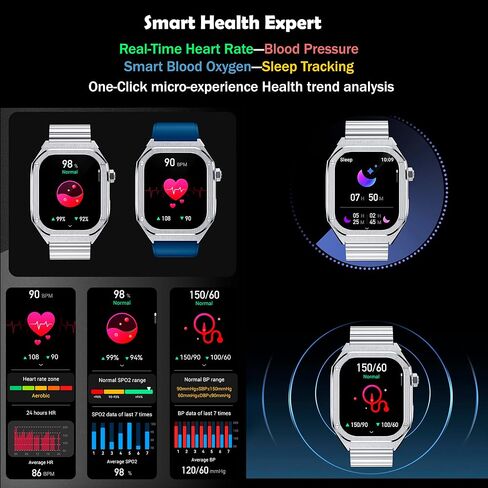 2024 - Amoled Smart Watch, Health Watch, Blood Pressure Watch, Heart Rate Watch, Activity & Fitness trackers, Android Smart Watch - iOS Compatible in Saudi Arabia