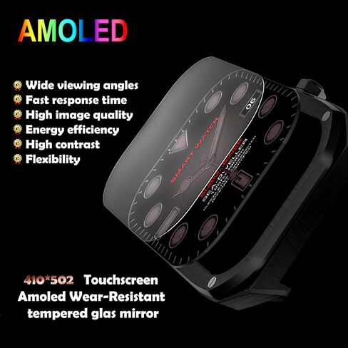 2024 - Amoled Smart Watch, Health Watch, Blood Pressure Watch, Heart Rate Watch, Activity & Fitness trackers, Android Smart Watch - iOS Compatible in Saudi Arabia