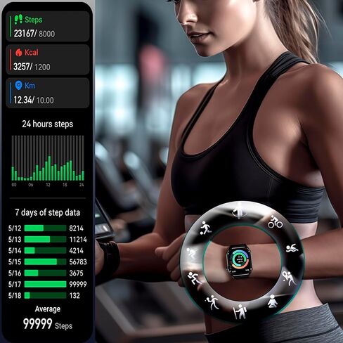 2024 - Amoled Smart Watch, Health Watch, Blood Pressure Watch, Heart Rate Watch, Activity & Fitness trackers, Android Smart Watch - iOS Compatible in Saudi Arabia