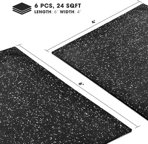 بساط التمرين المتشابك Yes4All - أسود - 6 قطع + أربطة مقاومة in Kuwait