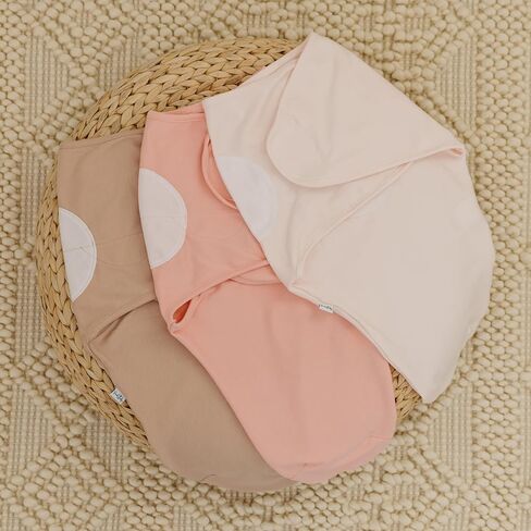 Cotton Swaddle Wrap, 100% Knitted Organic Cotton, Easy Adjustable Newborn Velcro Swaddle for Boys & Girls, Improves Sleep & Calms Startle Response, 0-3 Months, Pack of 3 (Nordic Edition 1) in Saudi Arabia