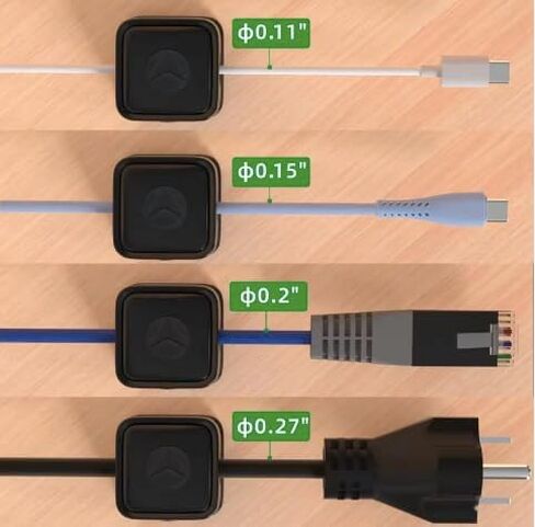 Zero Technologies 6 Pack Magnetic Cord Organizer, Magnetism Desktop Mobile Phone Accessories Magnetic Cable Clips Cord Organizer (Black) in Saudi Arabia