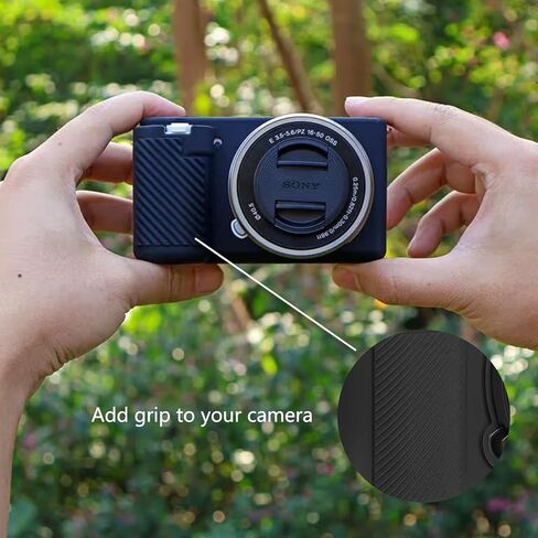 حافظة كاميرا لهاتف Sony ZVE10، حافظة كاميرا Sony ZVE10 خفيفة الوزن، غطاء حماية من السيليكون الناعم لكاميرا Canon Sony ZVE10 Vlogging - أسود in Saudi Arabia