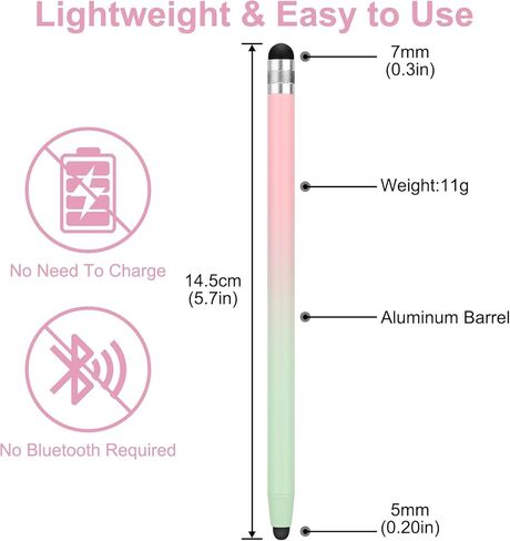 أقلام لمس لشاشات اللمس، 5 أقلام ستايلس عالية الحساسية وقلم سعوي دقيق لأجهزة iPhone/iPad/الكمبيوتر اللوحي/الهواتف الذكية، متوافقة مع جميع شاشات اللمس in Kuwait