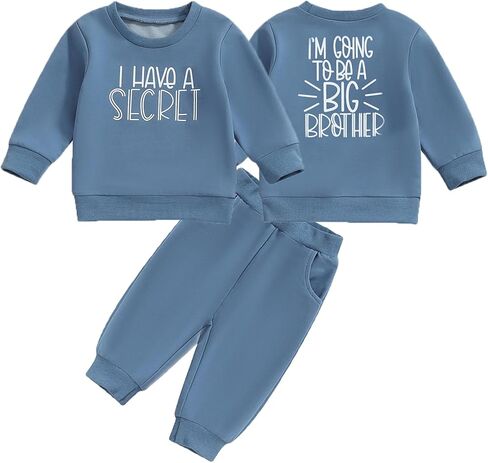 طقم سويت شيرت من النوع الثقيل للأخ الأكبر للأطفال الصغار، لدي بلوفر سري وسروال، مجموعة ملابس خريفية in Kuwait