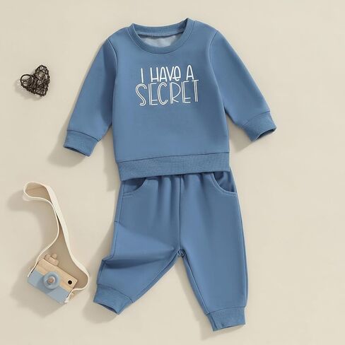 طقم سويت شيرت من النوع الثقيل للأخ الأكبر للأطفال الصغار، لدي بلوفر سري وسروال، مجموعة ملابس خريفية in Kuwait