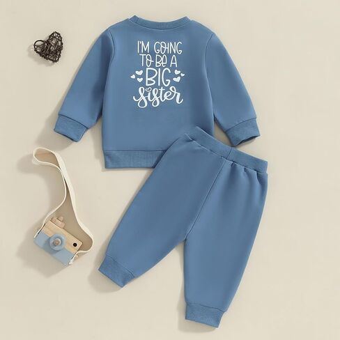 طقم سويت شيرت من النوع الثقيل للأخ الأكبر للأطفال الصغار، لدي بلوفر سري وسروال، مجموعة ملابس خريفية in Kuwait
