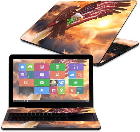 MightySkins Skin Compatible with Razer Blade Pro 17" - Fun Guns | Protective, Durable, and Unique Vinyl Decal wrap Cover | Easy to Apply, Remove, and Change Styles | Made in The USA in Saudi Arabia