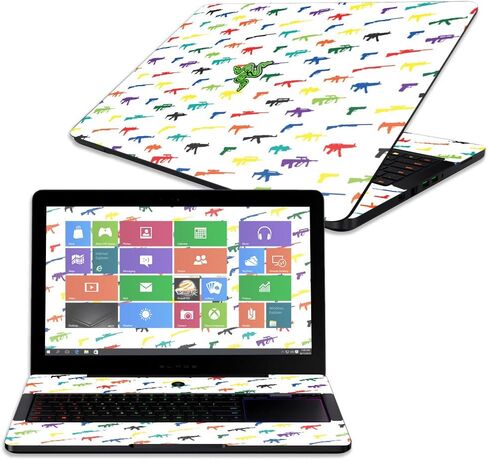 MightySkins Skin Compatible with Razer Blade Pro 17" - Fun Guns | Protective, Durable, and Unique Vinyl Decal wrap Cover | Easy to Apply, Remove, and Change Styles | Made in The USA in Saudi Arabia