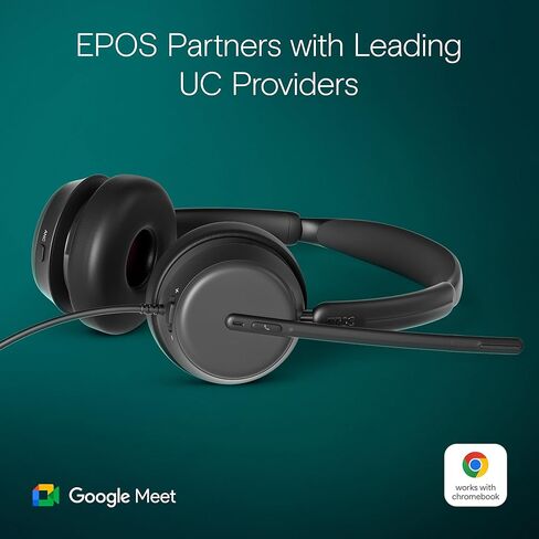 EPOS Impact 860T - سماعة رأس مزدوجة الجوانب معتمدة من Microsoft Teams لتعزيز كفاءة المكتب، وصوت فائق النطاق عريض، واتصال USB-C in Kuwait