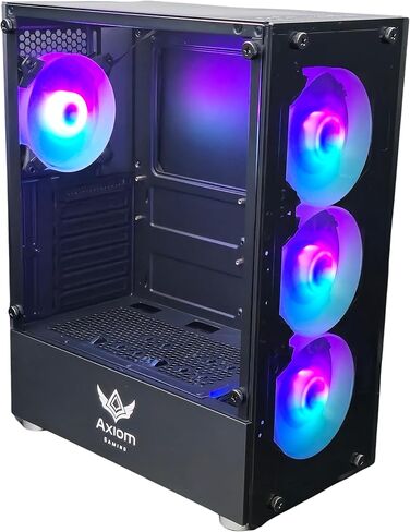 حقيبة ألعاب Nova Series C013 ATX Mid-Tower PC | إضاءة RGB مدمجة | الألواح الأمامية والجانبية من الزجاج المقسى | مراوح RGB مقاس 4 × 120 مم متضمنة | وحدة تحكم بالمروحة مع جهاز تحكم عن بعد | (أبيض) in Saudi Arabia