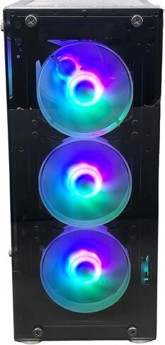 حقيبة ألعاب Nova Series C013 ATX Mid-Tower PC | إضاءة RGB مدمجة | الألواح الأمامية والجانبية من الزجاج المقسى | مراوح RGB مقاس 4 × 120 مم متضمنة | وحدة تحكم بالمروحة مع جهاز تحكم عن بعد | (أبيض) in Saudi Arabia