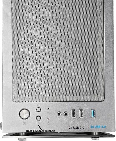 حقيبة ألعاب Nova Series C013 ATX Mid-Tower PC | إضاءة RGB مدمجة | الألواح الأمامية والجانبية من الزجاج المقسى | مراوح RGB مقاس 4 × 120 مم متضمنة | وحدة تحكم بالمروحة مع جهاز تحكم عن بعد | (أبيض) in Saudi Arabia
