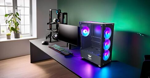حقيبة ألعاب Nova Series C013 ATX Mid-Tower PC | إضاءة RGB مدمجة | الألواح الأمامية والجانبية من الزجاج المقسى | مراوح RGB مقاس 4 × 120 مم متضمنة | وحدة تحكم بالمروحة مع جهاز تحكم عن بعد | (أبيض) in Saudi Arabia