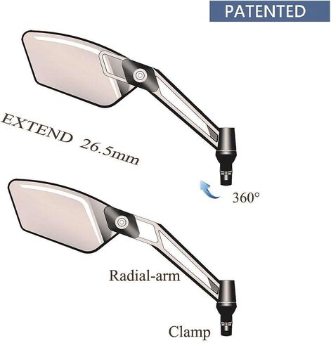 MEACHOW New Scratch Resistant Glass Lens,Handlebar Bike Mirror, Adjustable Safe Rearview Mirror, Bicycle Mirror,ME-003 in Saudi Arabia