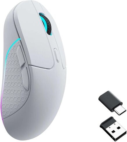 ماوس ألعاب ضوئي لاسلكي Keychron M3، ثلاثي الوضع 2.4 جيجا هرتز/بلوتوث 5.1/سلكي، مستشعر PixArt PAW 3395، 26000 نقطة في البوصة، إضاءة خلفية LED RGB، زر ماكرو خفيف الوزن قابل للبرمجة 79 جرام لأجهزة الكمبيوتر التي تعمل بنظام Windows PC/Mac - أبيض in Kuwait