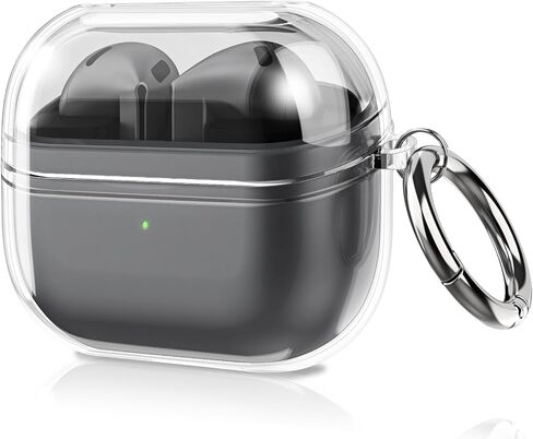 حافظة Fintie الشفافة لهاتف Samsung Galaxy Buds 3 وGalaxy Buds 3 Pro (2024)، غطاء واقٍ لسماعات الأذن مضادة للصدمات ومضادة للفقد مع حلقة مفاتيح تدعم الشحن اللاسلكي، شفاف كريستالي in Saudi Arabia