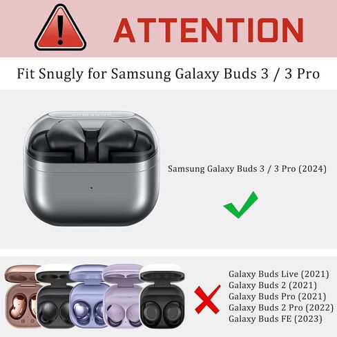 حافظة Fintie الشفافة لهاتف Samsung Galaxy Buds 3 وGalaxy Buds 3 Pro (2024)، غطاء واقٍ لسماعات الأذن مضادة للصدمات ومضادة للفقد مع حلقة مفاتيح تدعم الشحن اللاسلكي، شفاف كريستالي in Saudi Arabia