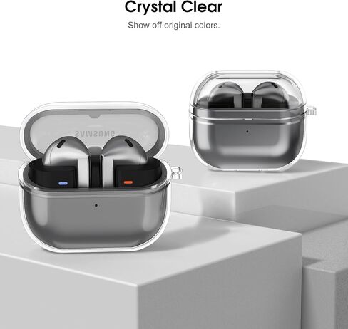 حافظة Fintie الشفافة لهاتف Samsung Galaxy Buds 3 وGalaxy Buds 3 Pro (2024)، غطاء واقٍ لسماعات الأذن مضادة للصدمات ومضادة للفقد مع حلقة مفاتيح تدعم الشحن اللاسلكي، شفاف كريستالي in Saudi Arabia