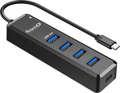 SmartQ USB C Hub 4 منافذ، USB C إلى USB Hub مع 4 USB 3.0، مقسم USB C يعمل بالطاقة لأجهزة الكمبيوتر المحمول، MacBook Pro، iMac، iPad Pro، Chromebook، Pixelbook، Galaxy S23، والمزيد من الأجهزة من النوع C in Kuwait