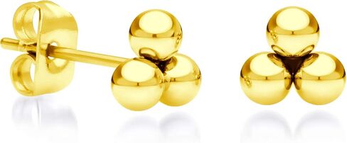 555Jewelry أقراط دلتا ثلاثية من الفولاذ المقاوم للصدأ بثلاث نقاط للنساء والفتيات in Kuwait