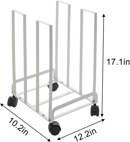 عربة كرتون لرف تخزين الكرتون، حامل كرتون محمول بعجلات، عربة كرتون من الصلب الكربوني للمستودع المنزلي، منظم كرتون صغير الحجم (أسود) in Kuwait