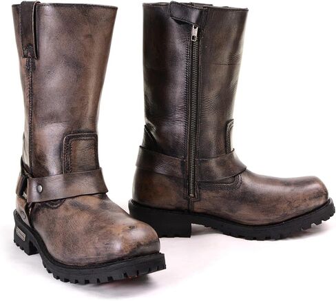 Xelement X99005 Men's Throttle Distressed Brown Motorcycle Performance Leather Boots - 9.5 in Saudi Arabia