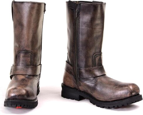 Xelement X99005 Men's Throttle Distressed Brown Motorcycle Performance Leather Boots - 9.5 in Saudi Arabia