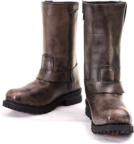 Xelement X99005 Men's Throttle Distressed Brown Motorcycle Performance Leather Boots - 9.5 in Saudi Arabia