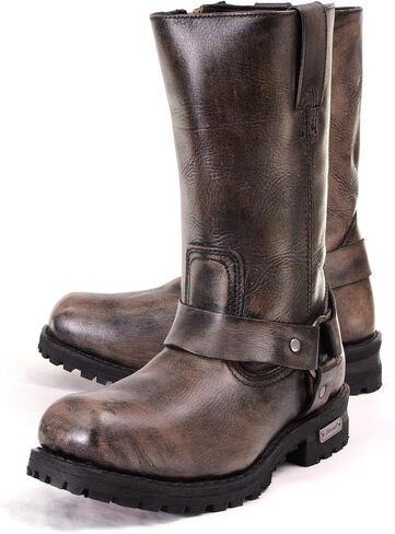 Xelement X99005 Men's Throttle Distressed Brown Motorcycle Performance Leather Boots - 9.5 in Saudi Arabia