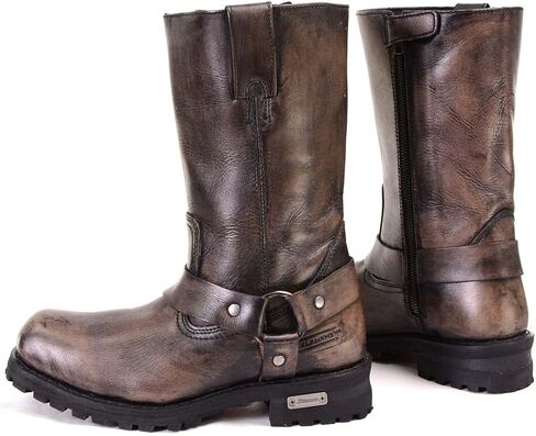 Xelement X99005 Men's Throttle Distressed Brown Motorcycle Performance Leather Boots - 9.5 in Saudi Arabia