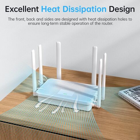 UeeVii WR3000K WiFi6 AX3000 WiFi Router, Dual Band 6-Antenas Wireless Router, Suitable for Wireless Bridge and AP Home Router,One-Click WPS&MESH, Good Heat Dissipation in Kuwait