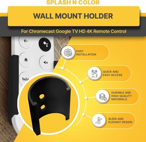 حامل تثبيت على الحائط SplashNColor لجهاز التحكم عن بعد Chromecast Google TV HD 4K in Saudi Arabia