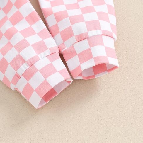 Canrulo Newborn Baby Girl Boy Outfit Hello I'm New Here Short Sleeve Romper Checkerboard Pants Hat Infant Summer Clothes in Saudi Arabia
