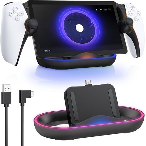 Charging Dock Station for Playstation Portal, Charger Stand for Ps Portal with RGB Light and USB C Charging Cable, Handheld Stand Holder for Playstation Portal in Saudi Arabia