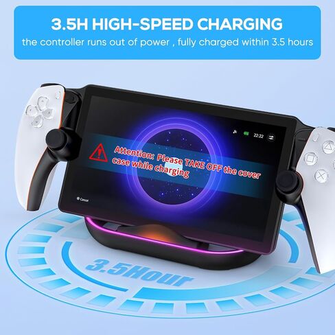 Charging Dock Station for Playstation Portal, Charger Stand for Ps Portal with RGB Light and USB C Charging Cable, Handheld Stand Holder for Playstation Portal in Saudi Arabia