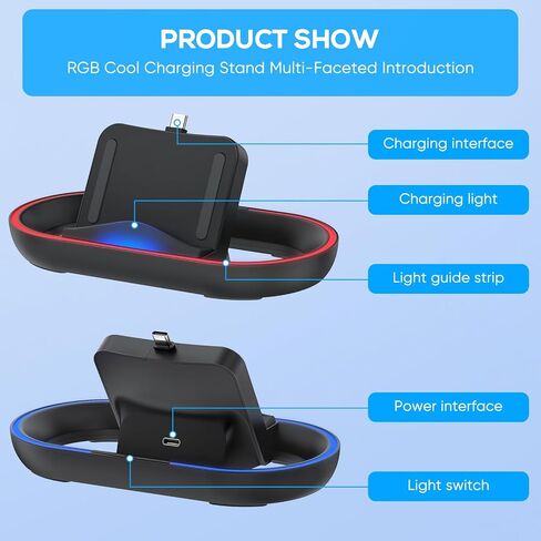 Charging Dock Station for Playstation Portal, Charger Stand for Ps Portal with RGB Light and USB C Charging Cable, Handheld Stand Holder for Playstation Portal in Saudi Arabia