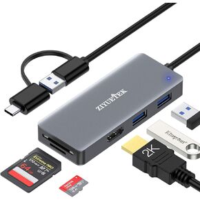 USB 3.0 to HDMI Adapter, USB C USB HUB with HDMI 1080p for Extended Display PC Laptop Desktop, 2 USB Ports, SD and Micro SD Card Reader Only Support Windows7, Windows10, Windows11 System