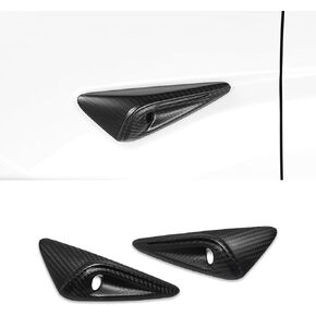 Carbon Fiber Side Camera Full Cover for 2023 2024 Tesla Model 3, 3K Carbon Fiber Exterior Accessories Compatible with 2023 2024 Tesla Model 3 Highland (Glossy)