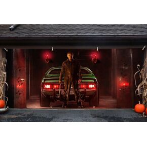 Halloween Garage Decorations Door Banner 16 x 7 ft, Horror Clown Garage Door Decorations Cover Scary Movie Joker Clown Halloween Backdrop Background for Photo Halloween Party Outdoor Banner