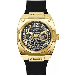 GUESS Men's 43mm Watch - Gold Tone Bracelet Green Dial Gold Tone Case